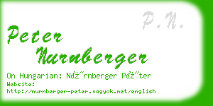 peter nurnberger business card